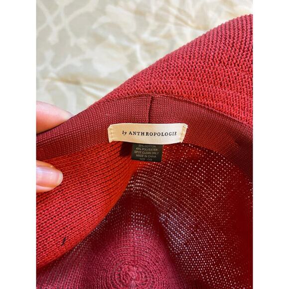 Anthropologie Cusco rancher hat red maroon one size - Picture 5 of 6